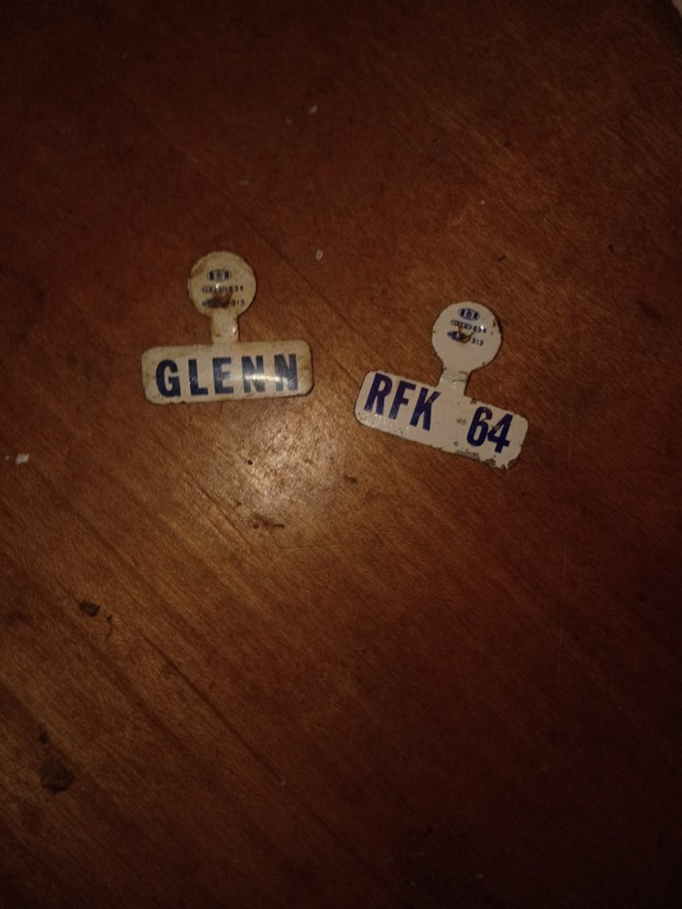John Glenn rare withdrawn tab `64 & RFK '64 Senate Campaign Foldback Tabs