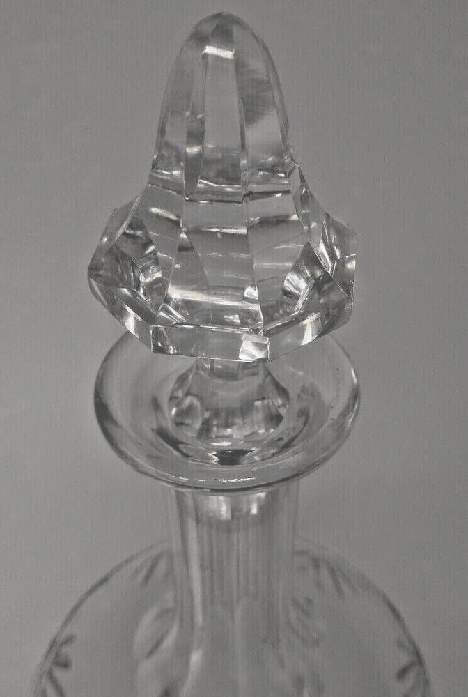 Crystal Decanter 13" Footed Vintage MCM
