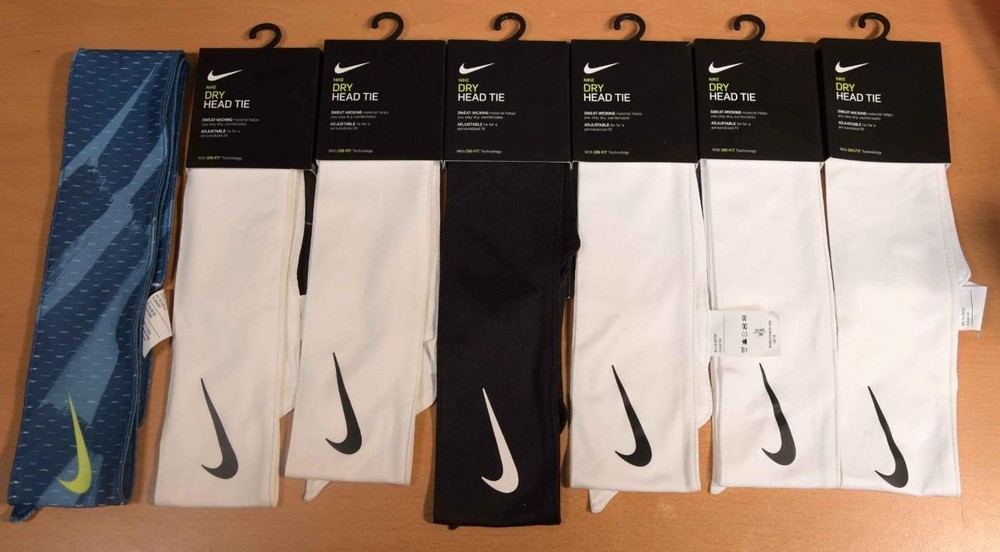 NIKE DRY HEAD TIE SWEAT WICKING ADJUSTABLE WITH DRI-FIT TECHNOLOGY