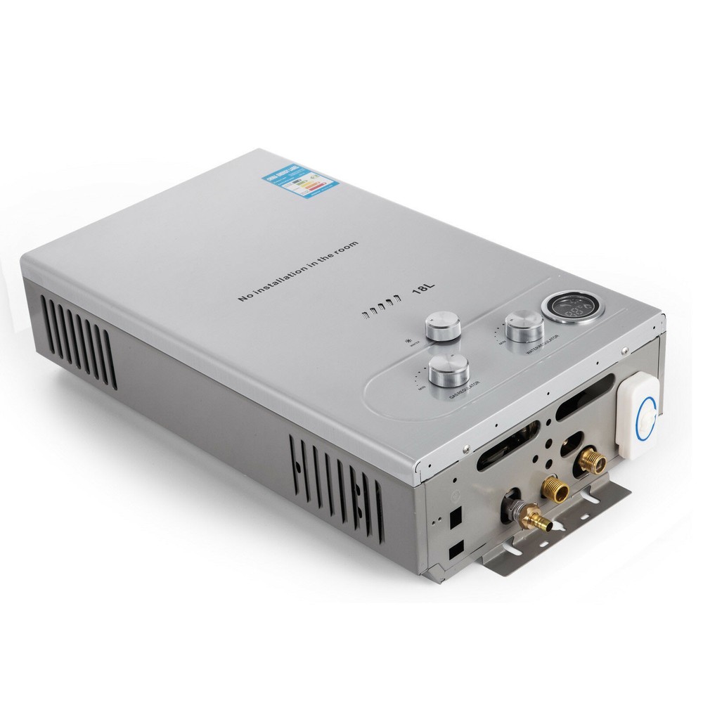 18L/5GPM Tankless Water Heater Natural Gas Water Boiler On-Demand W/ Shower Kit