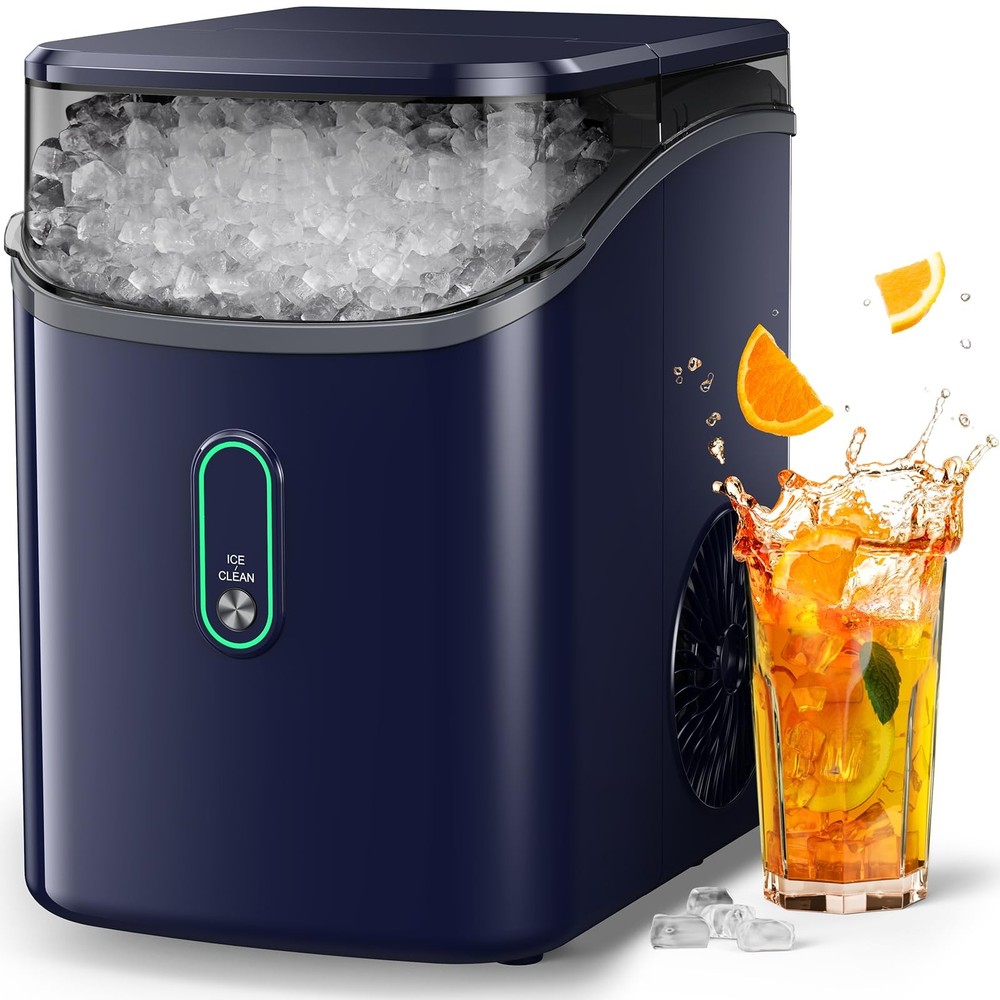 Nugget Ice Maker Countertop, Pebble Ice Maker with Soft Chewable Ice, One-Cli...