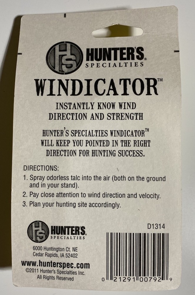 HS Windicator - Wind Checker Detector Unscented Bowhunting Elk Deer Bowhunter
