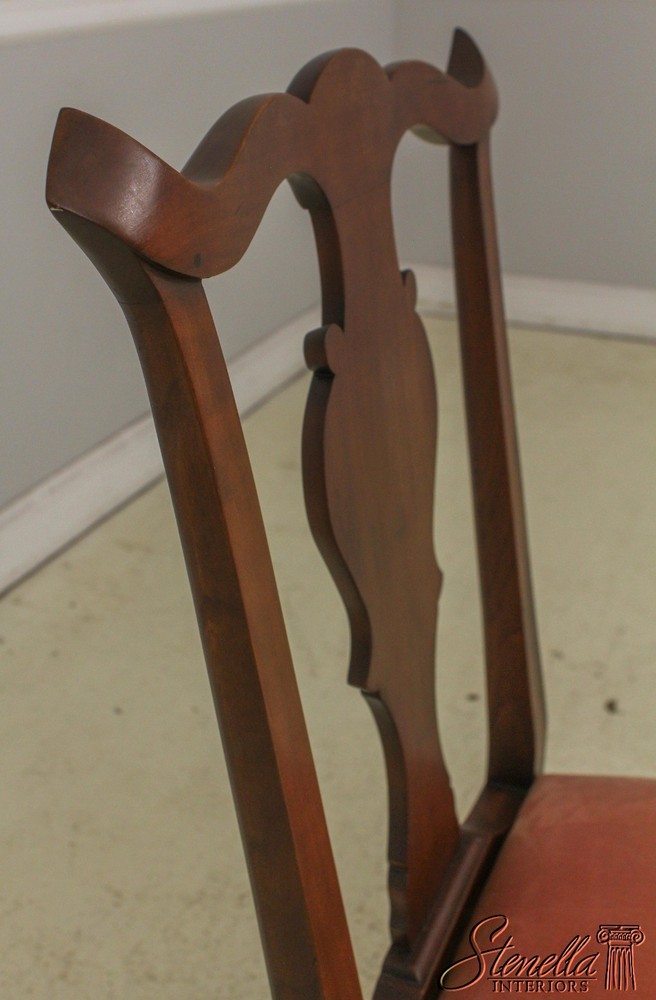 58251: Pair Benchmade Hand Crafted Cherry Chippendale Side Chairs