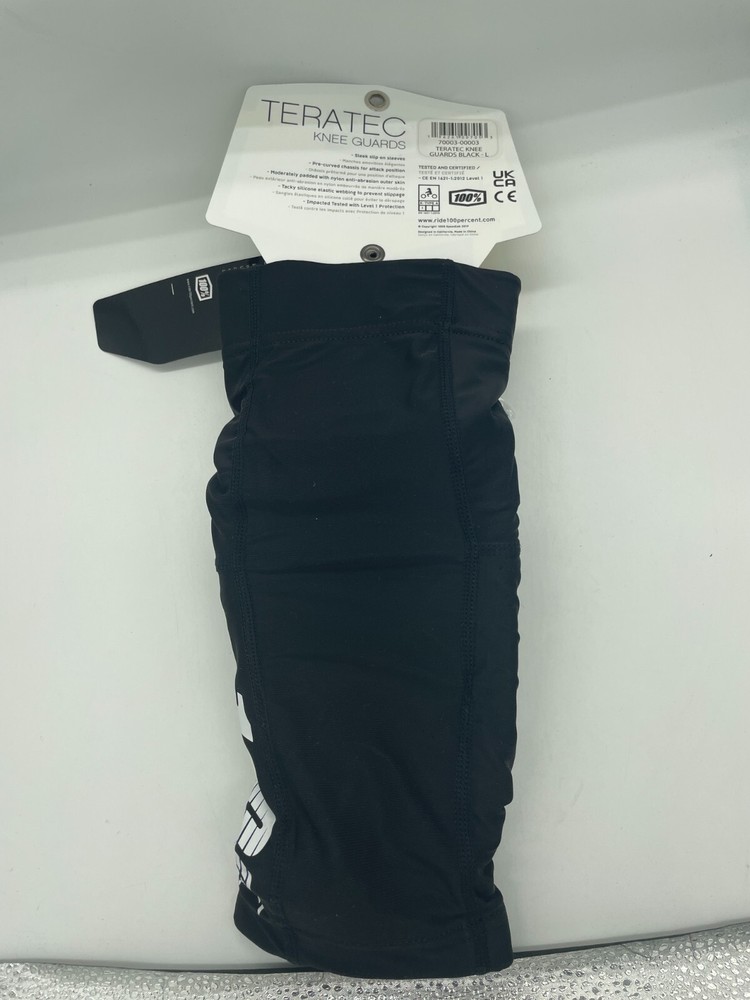 100% Teratec Knee Guards Level 1 Black Size Large