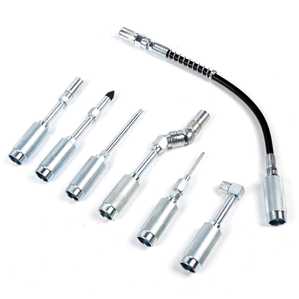 ✅7PC Grease Gun / Lube Accessory Kit & Adaptor Nozzle Set In Storage Case