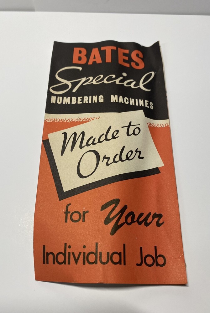 Bates Numbering Machine Vintage 6 Wheel 4 Movement Original Box With Inst.