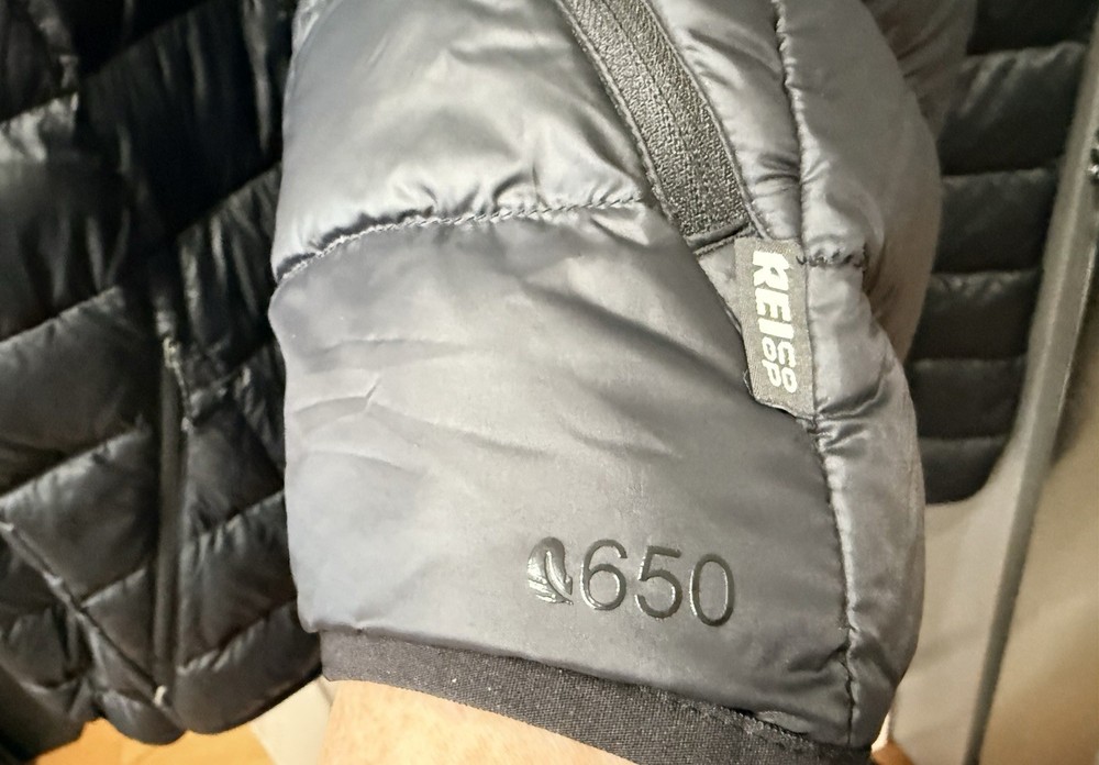 Tall Mens XL REI 650 Black Down Jacket