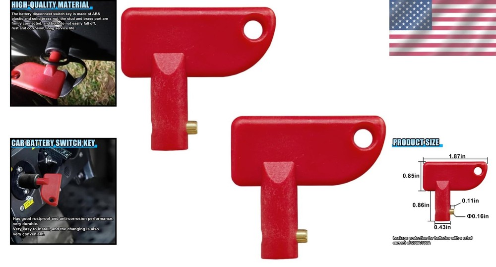 2PCS High-Quality Mini Battery Disconnect Keys for Vehicle Security & Longevity