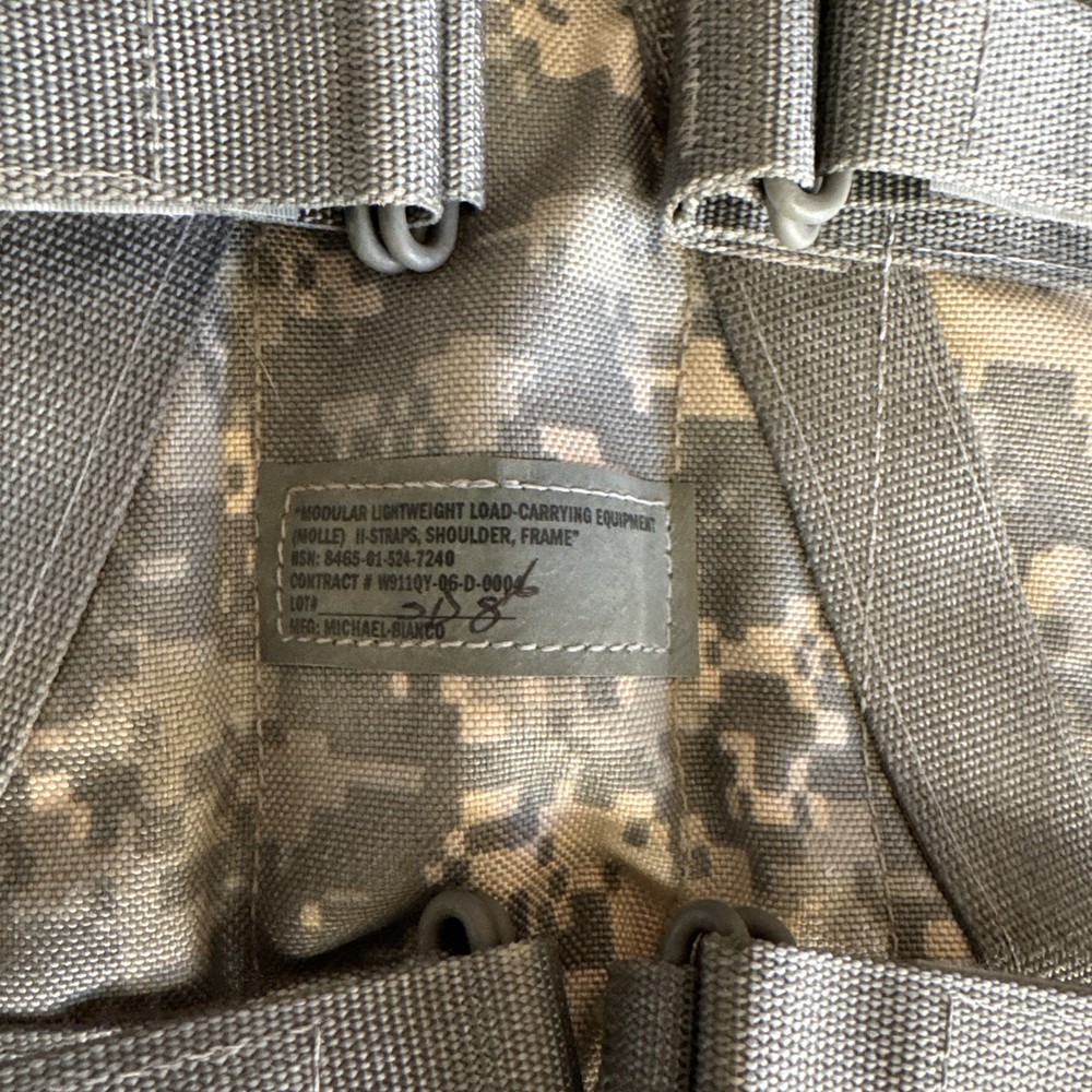 USGI MOLLE II ENHANCED FRAME SHOULDER STRAPS with Load Lifters ACU