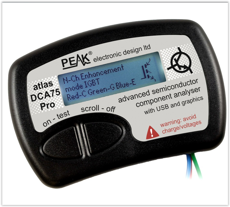 Atlas DCA75 Semiconductor Tester with Curve Tracing Capability on a PC