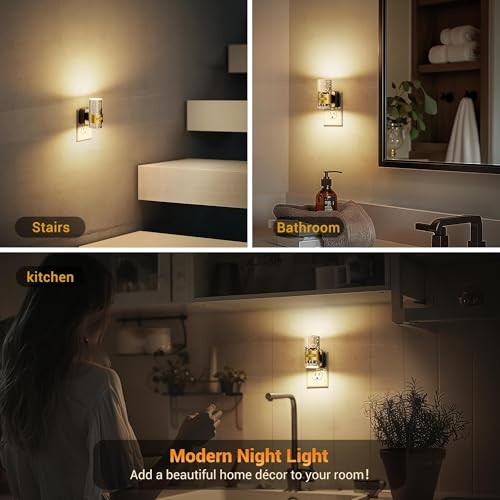 Motion Sensor Night Light, Night Lights Plug into 2 Pack Motion Sensor-3000K