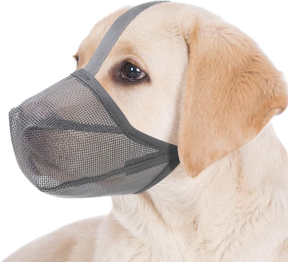 Dog Muzzle Soft Mesh Covered Muzzles Small Medium Large & X-Large Dogs Muzzle W/