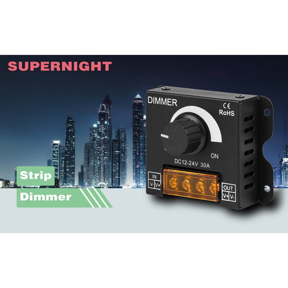 DC 12V-24V 30A Adjustable Brightness PWM Dimming Controller For LED Light Strip