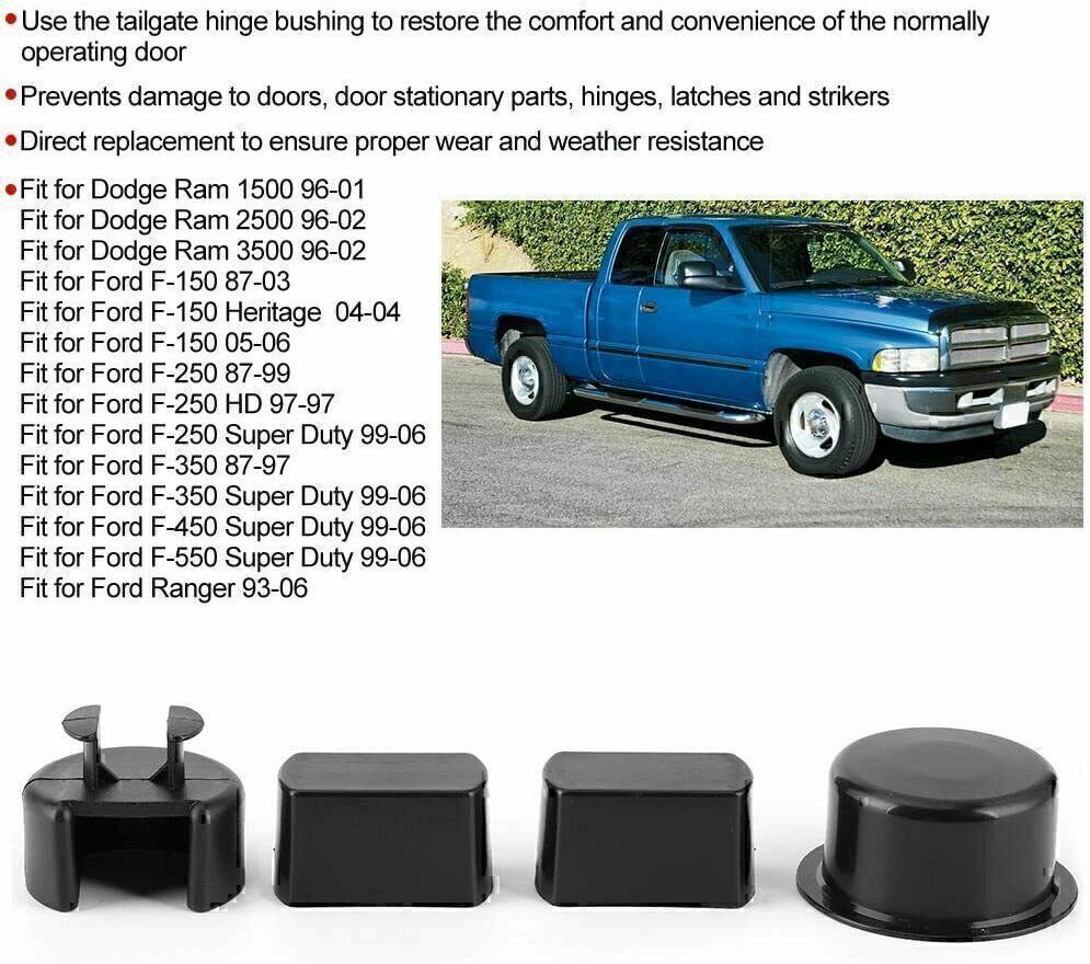 4PCS *Tailgate Hinge Pivot Bushing Insert Kit for Ford F Series Trucks Dodge Ram