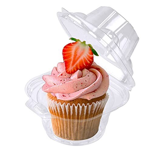 50 Pack Individual Cupcake Containers Plastic Cupcake Boxes Cupcake Holders Stac