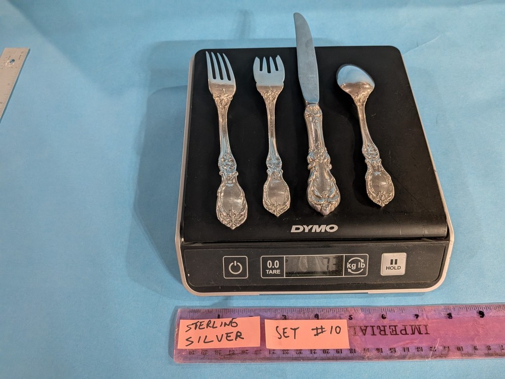 REED & BARTON LUXURY STERLING SILVER 4PC PLACE SETTING SET #10