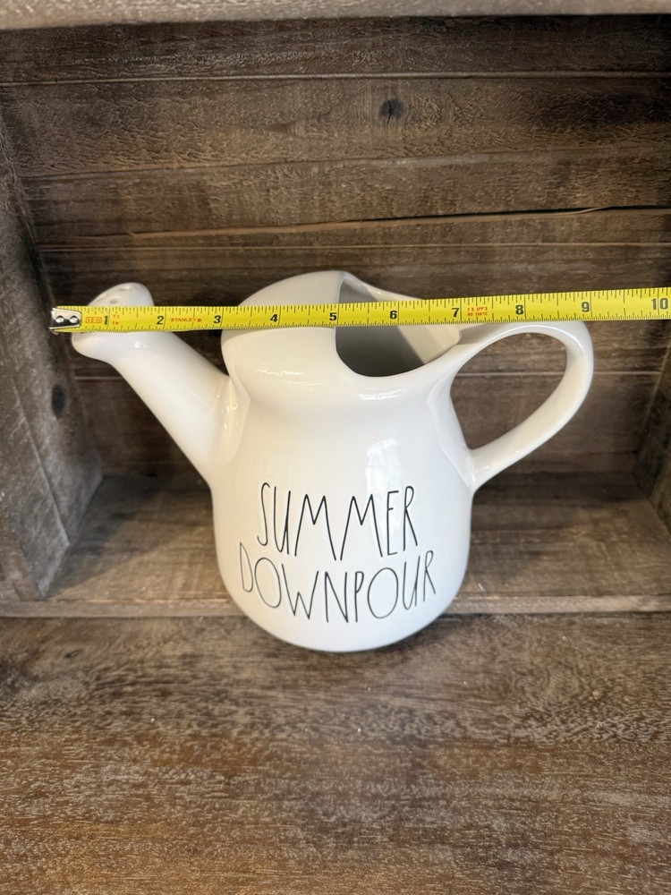 Rae Dunn Two Sided Design Summer Downpour/Rainbow Ceramic Watering Can
