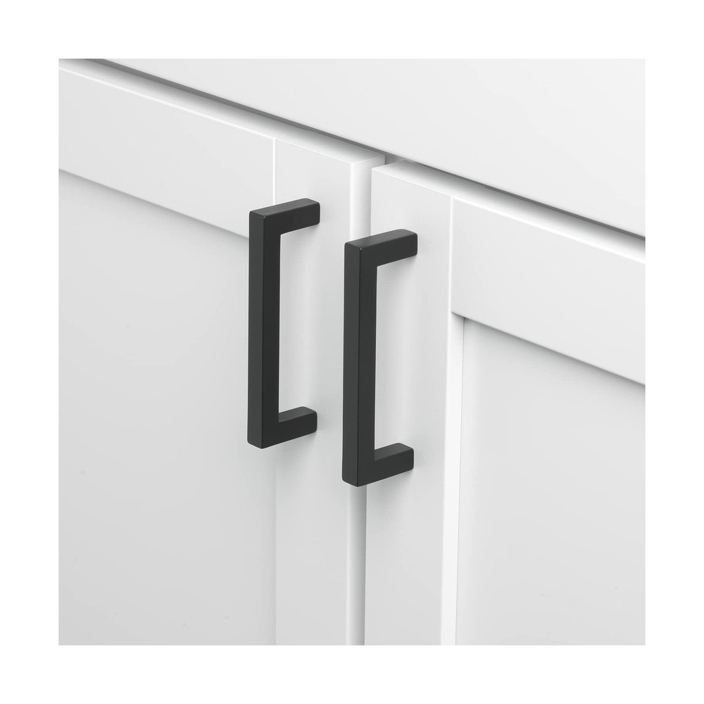 GlideRite 3-3/4 Inch Center to Center Solid Square Bar Pull Cabinet Hardware ...