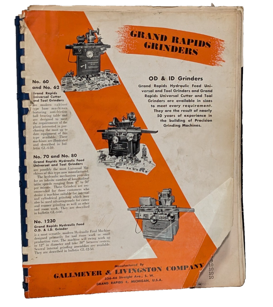 Gallmeyer + Livingston Grand Rapids Grinders Catalog, Operator Instructions
