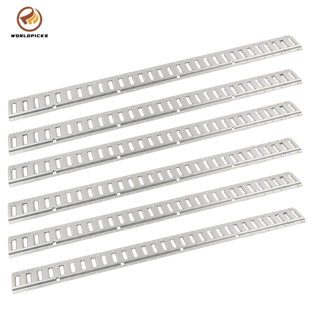 5' E Track Tie Down Rail 6 Pieces, Silver Galvanized, Universal Cargo Rail