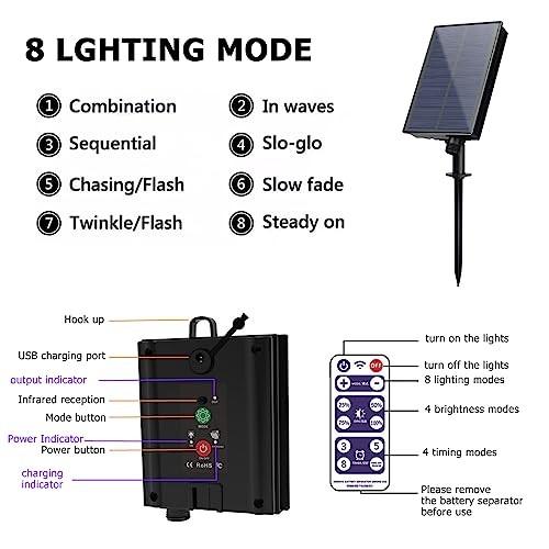 Solar Battery Box for LED String Lights, Outdoor String Lights Control 3V