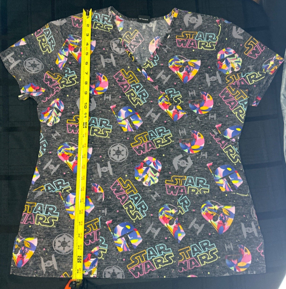 Star Wars Scrub Top EUC Multicolored