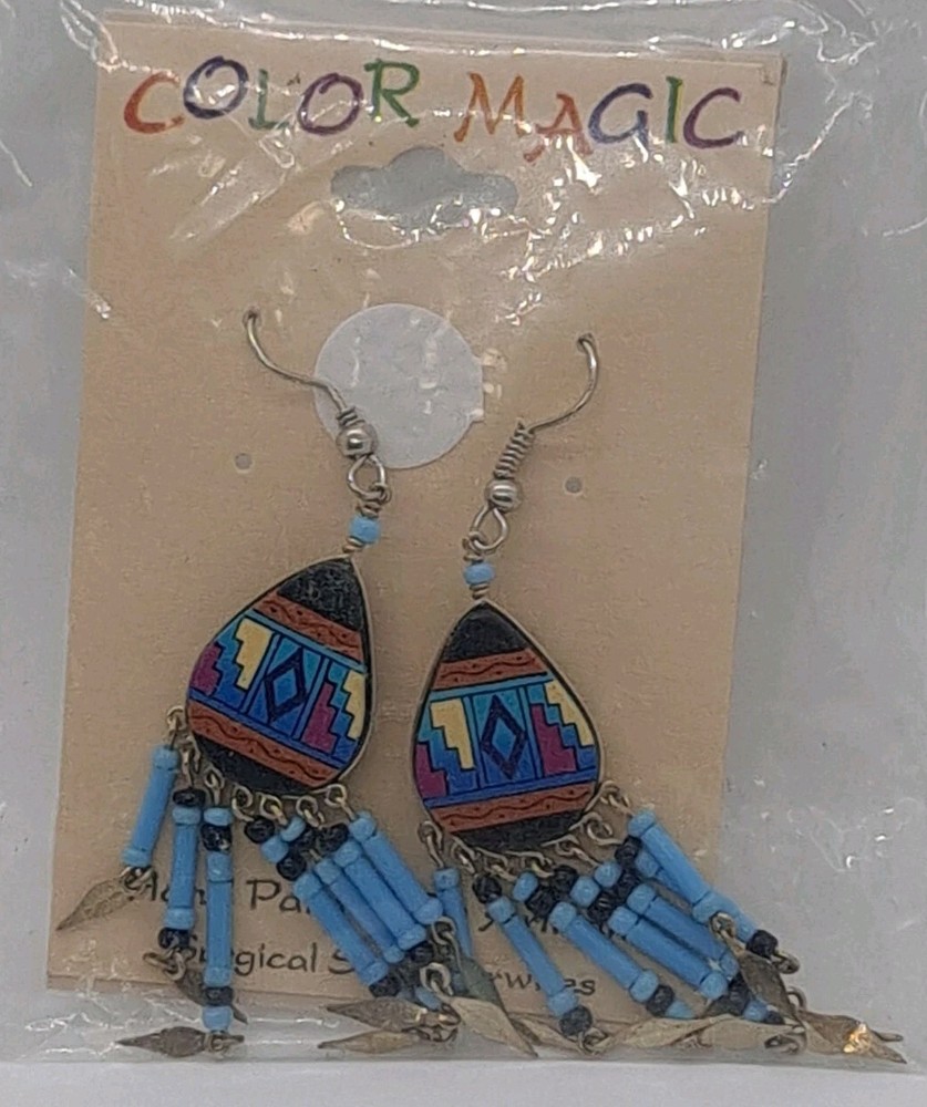 Color Magic Native American Dangle Earrings D5