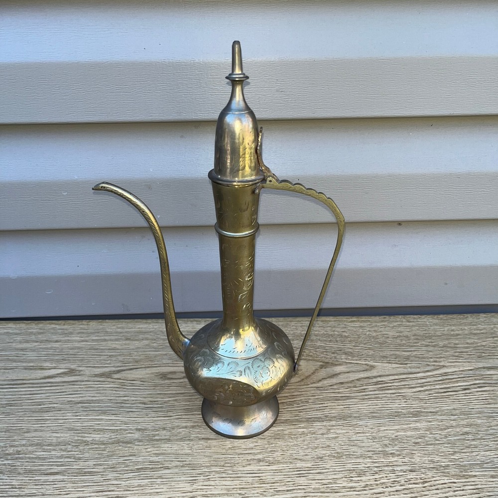 Vintage Brass Pitcher 14" Tall