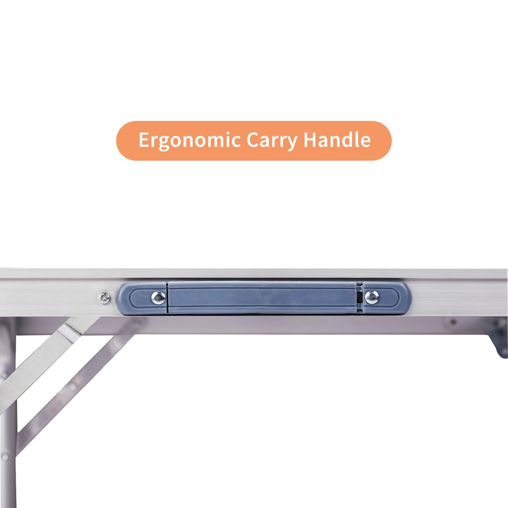 2.3ft Aluminum Camping Folding Table black