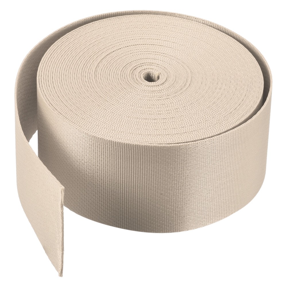 Flat Nylon Webbing Strap 2 Inch 10 Yards Champagne for Backpack, Luggage-rack