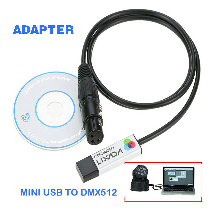 Lixada USB To DMX512 Interface Adapter DMX512 Stage Light PC Controller Cable