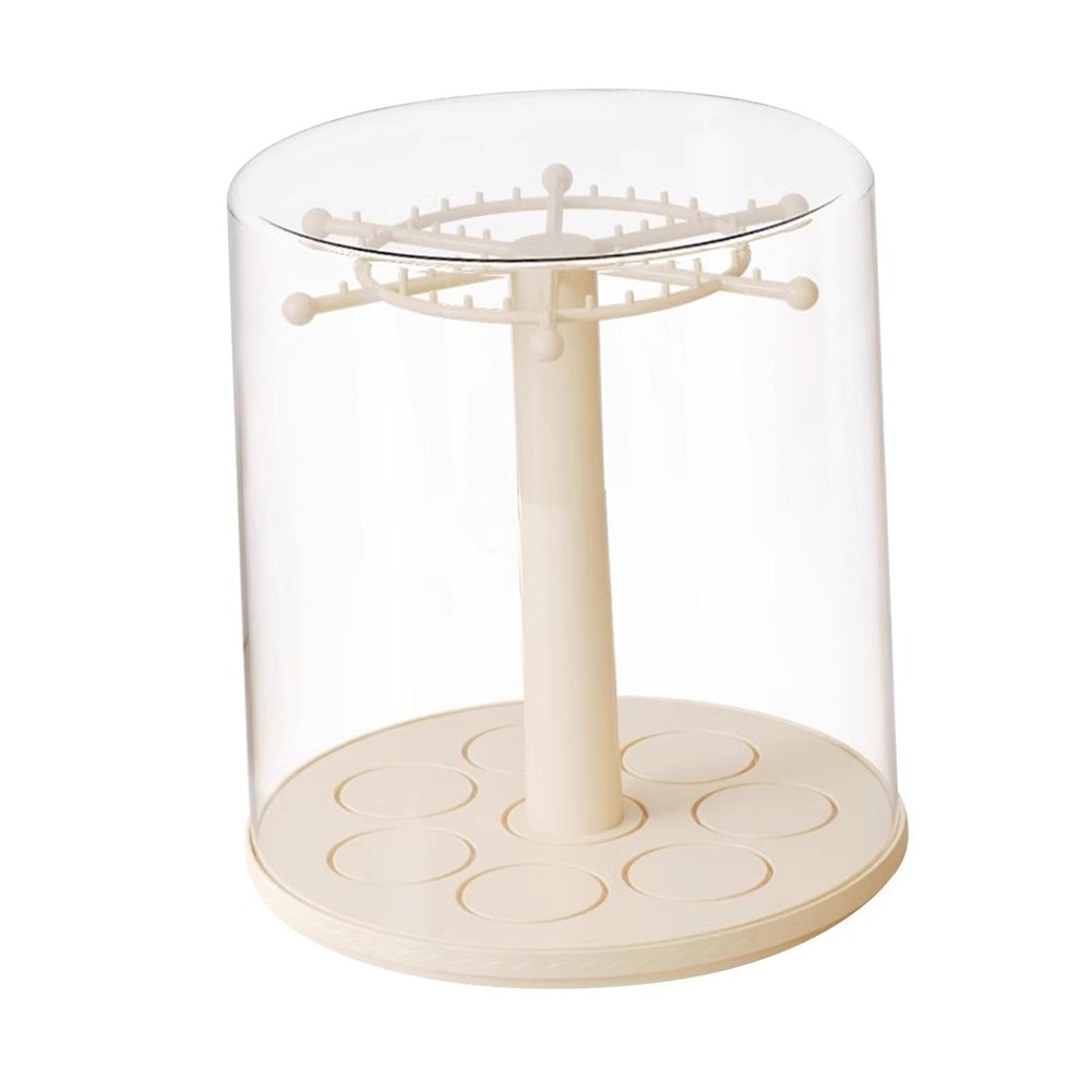 Figure Clear Display Case Storage Organizer Rotating Dustproof Desktop Necklace