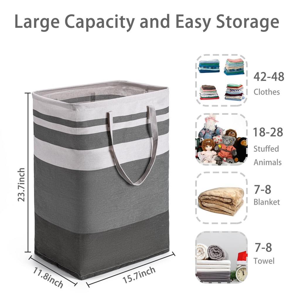 2 Pack Large Laundry Basket,Waterproof Freestanding Laundry Hamper,Collapsibl...