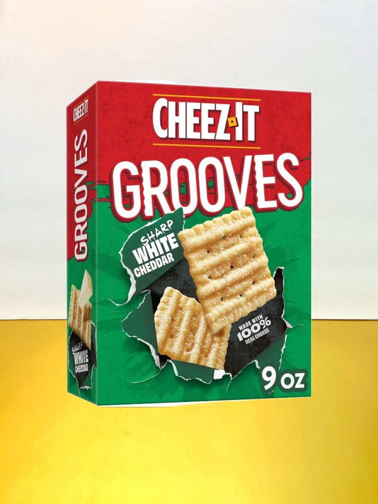 〽️New Exclusive Cheez-It GROOVES Sharp White Cheddar Cheese Baked Crackers 9oz