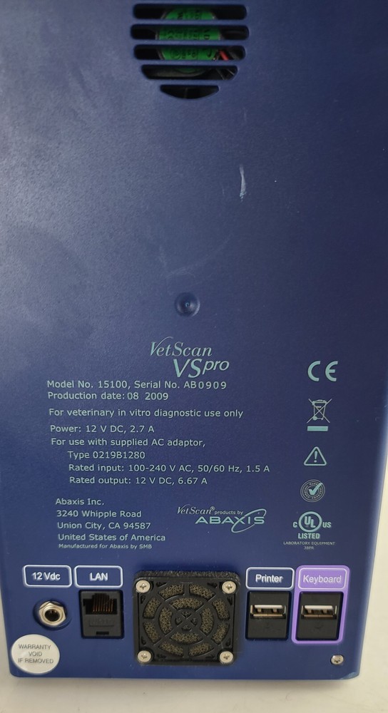Abaxis Vetscan VS pro VSpro Analyzer Model 15100