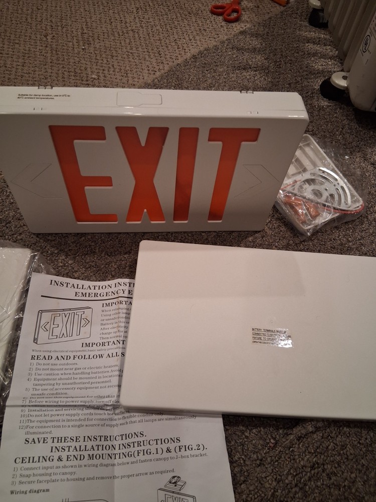 2-Pack LED Emergency EXIT Sign with Double Face and Back Up Batteries