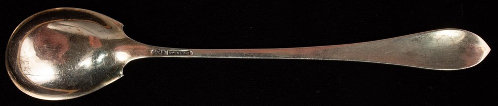 Sterling Egg Spoon Watson Blue Guilloche Enamel