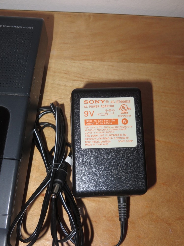 Sony M-2000 Microcassette Transcriber With Power Adapter UNTESTED. as-is