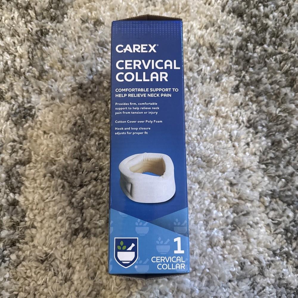Carex Cervical Collar, Cotton Cover over Poly Foam, Hook & Loop Closure Adjusts