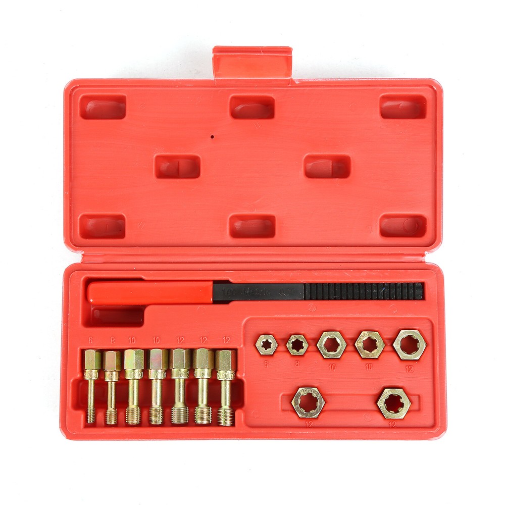 15pcs Metric Thread Chaser Set, Rethread Repair Tool M6-M12, Thread Restorer Set