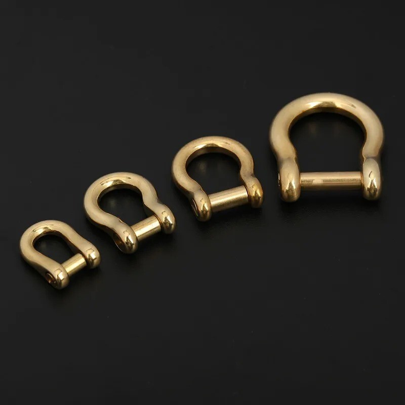 Solid Brass Shackle Buckle Removable Connector Keychain Leathercraft Accessories