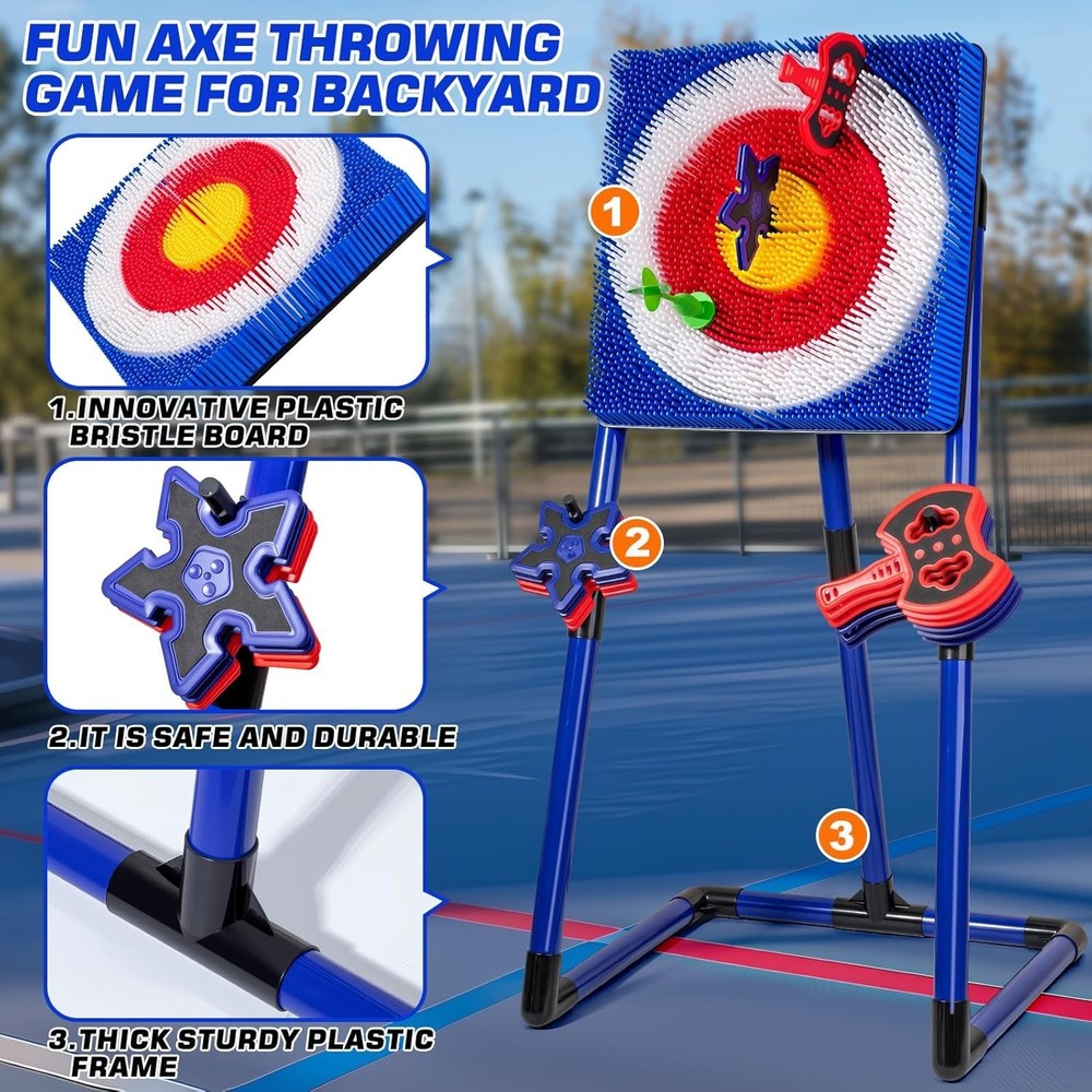 Axe Throwing Target Game for Backyard with 8 Throwing Axes Set,Indoor &Outdoo...