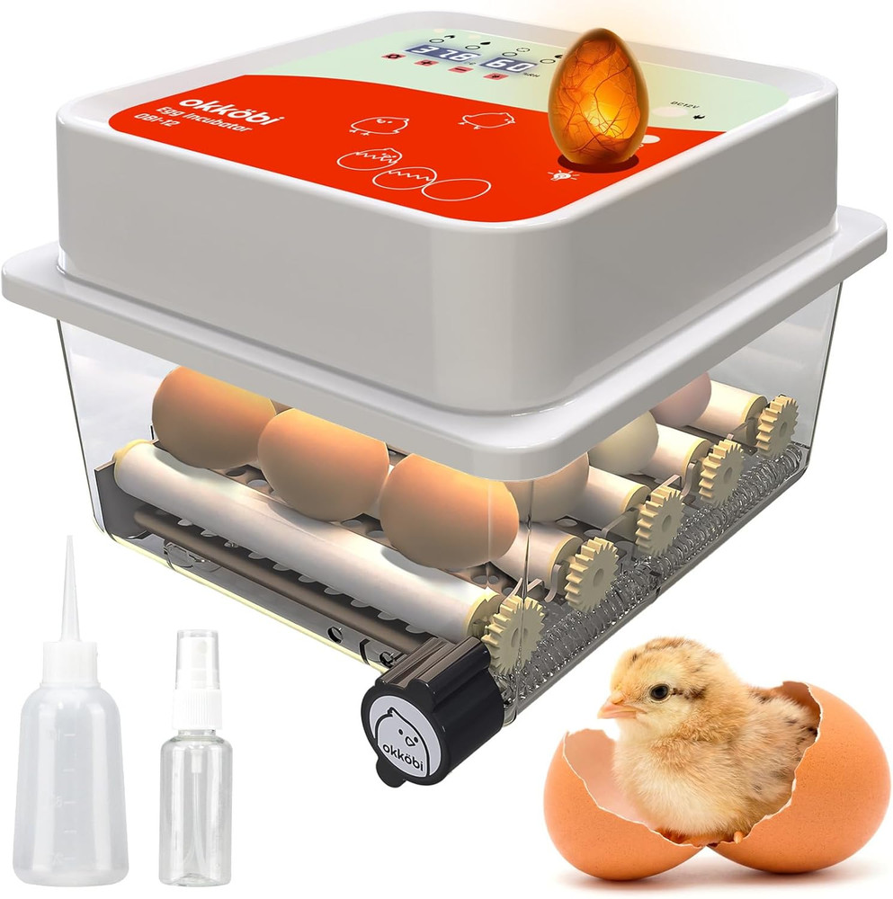 OBI-12 Egg Incubators for Hatching Eggs – Incubator for 12 Eggs with Automatic E