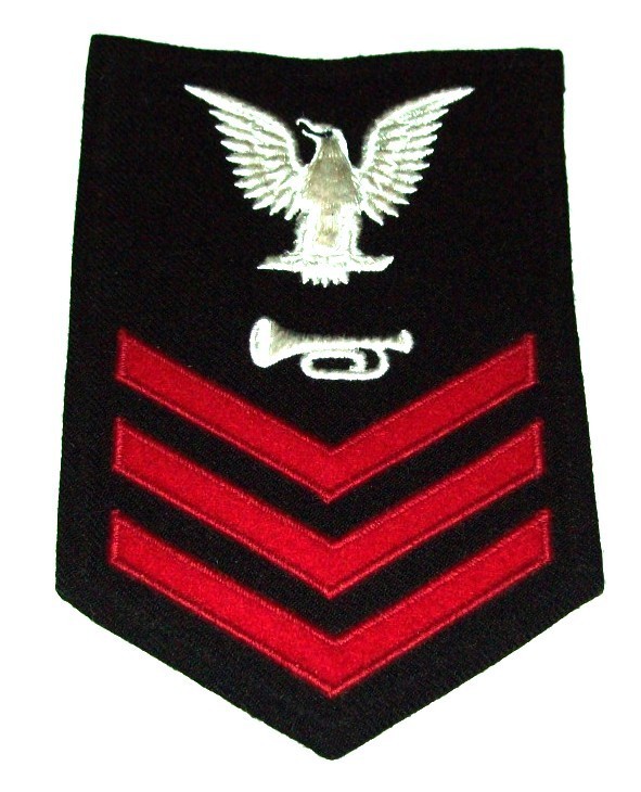 ORIGINAL WOOL GABARDINE WW2 NAVY BUGLER 1st CLASS RATE PATCH
