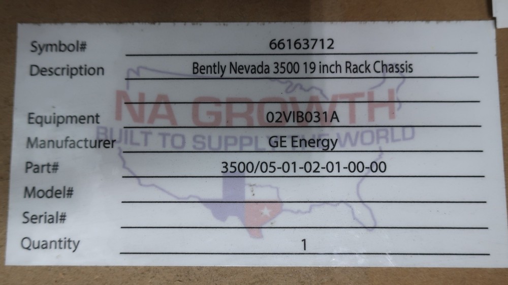 Bently Nevada 3500/05-01-02-01-00-00 Chassis Module