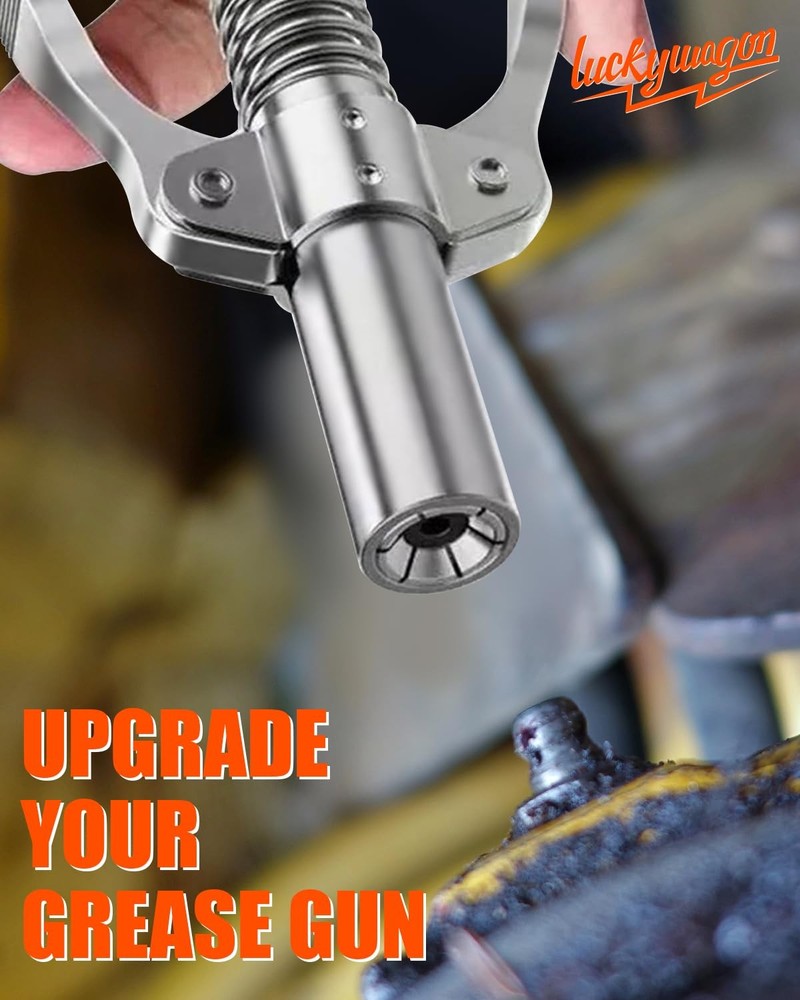 luckywagon Grease Gun Coupler Pro Version - 1 Pack, Silver