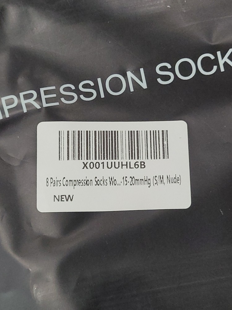 NIP - Actinput Compression Womens Socks Small/Medium Nude 7 Pack