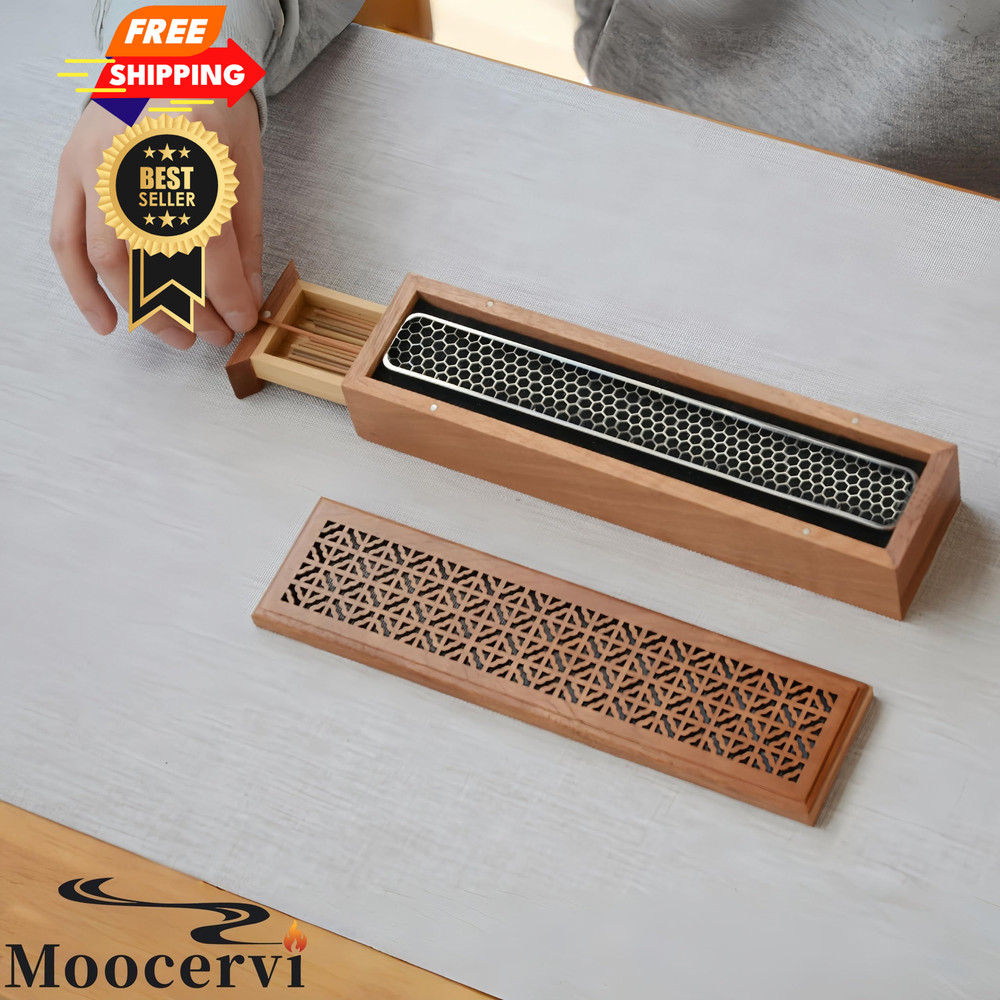 Moocervi Incense Holder Burner,Coffin With Storage