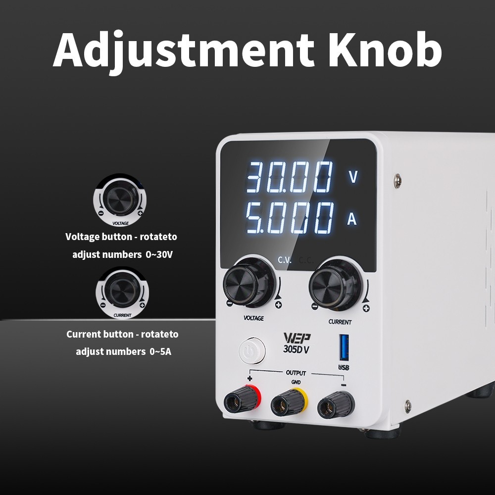 DC Power Supply Adjustable 0-30V 5A Lab Variable Bench Switching High Precision