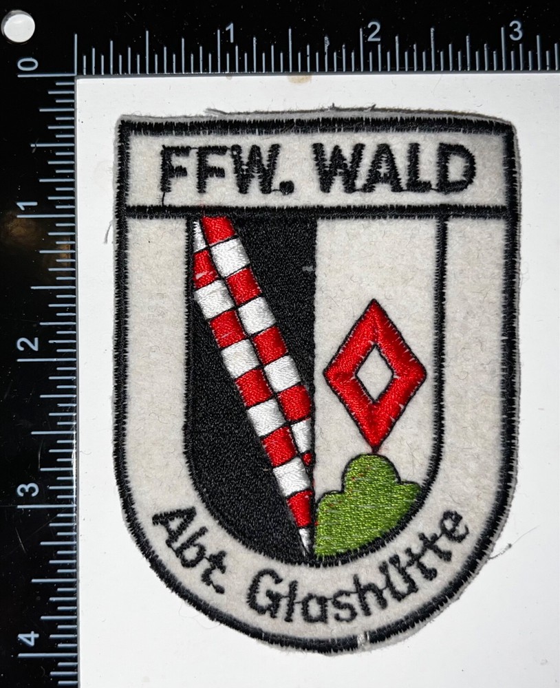 VINTAGE UNKNOWN West German FFW Wald Abt Glashutte Patch